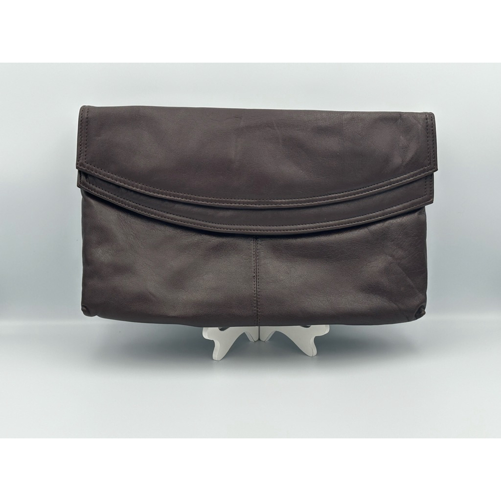 Vintage 70’s Brown Genuine Leather Fold-Over Clutch Denver Dry Goods | Circa